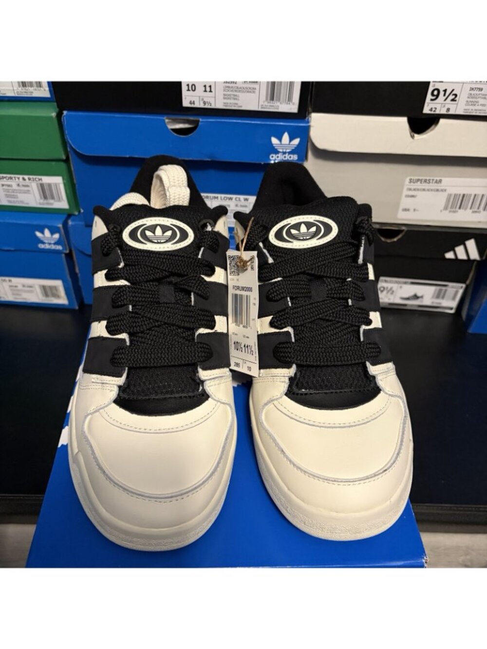 Size 10.5 - adidas Forum2000 Off White Black- Jq5241 - Picture 4 of 5